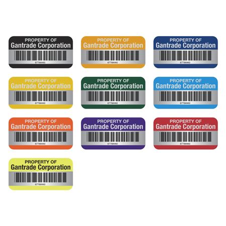 Custom Barcoded Anodized Aluminum Nameplates - 3/4 x 1 1/2